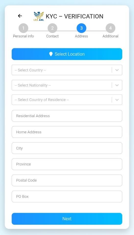 Location, residency and full address