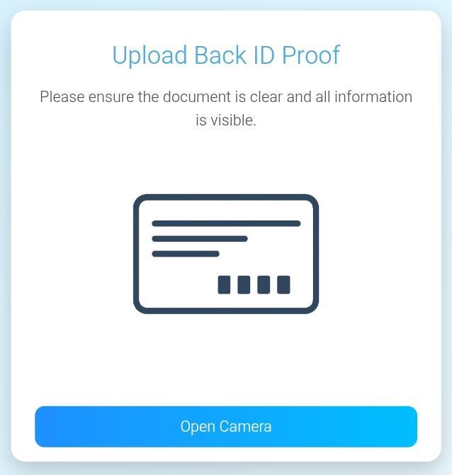 Upload back of ID
