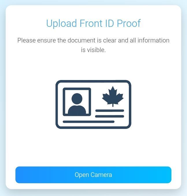 Upload front of ID